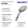 DURAVIT - Pommeau de douche 3 jets Universal avec curseur inox brossé + flexible de douche - vignette