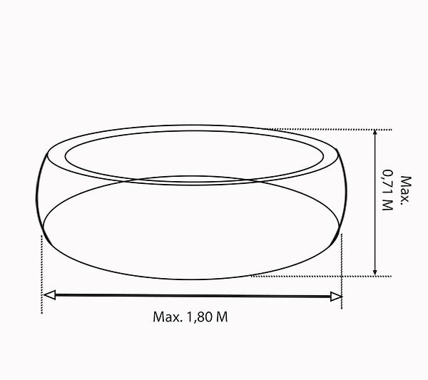 HABRITA - Habillage bois hexagonal - 2,35 x 1,84 x 0,71 m  - spas et piscines - large