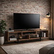 CONCEPT USINE - Meuble TV design industriel noyer et noir avec rangements - 149 cm SILO - vignette
