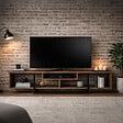 CONCEPT USINE - Meuble TV design industriel noyer et noir avec rangements - 149 cm SILO - vignette