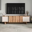 CONCEPT USINE - Meuble TV design avec placards aspect bois et beige 180cm BRONA - vignette