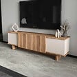CONCEPT USINE - Meuble TV design avec placards aspect bois et beige 180cm BRONA - vignette