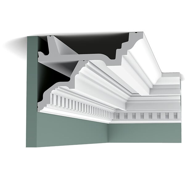 ORAC DECOR - C305 Corniche plafond Orac Decor - 4,5x15,5x200cm (h x p x L) - moulure décorative polyuréthane Pack 2 pièces - large