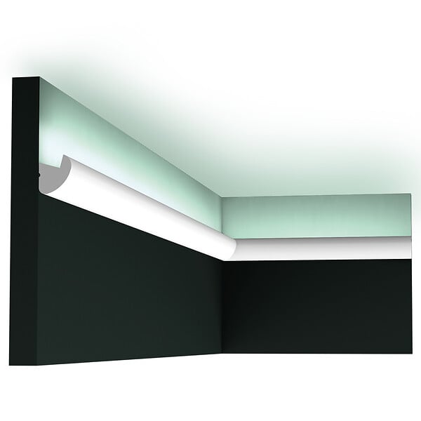 ORAC DECOR - CX188 Corniche pour éclairage indirect Orac Decor - 3,4x3,4x200cm (h x p x L) - moulure décorative polymère Pack 2 pièces - large