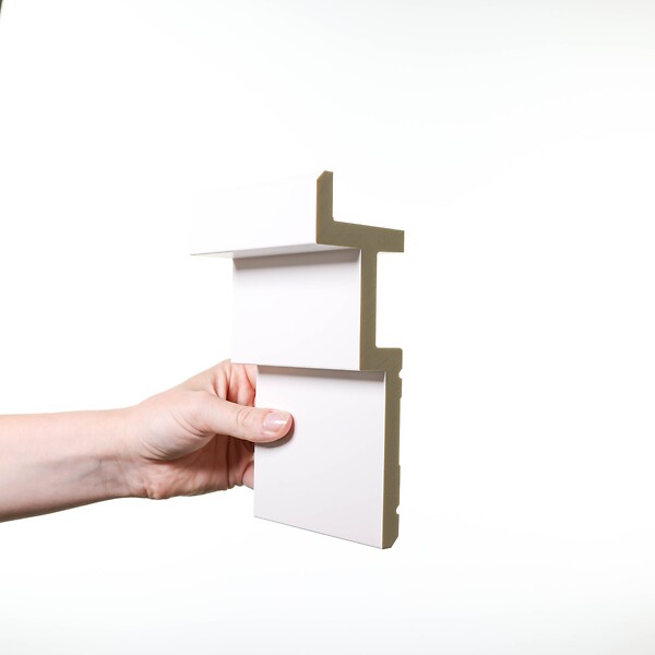 ORAC DECOR - C396 STEPS Corniche Plafond pour éclairage indirect et cache tringle à rideau Orac Decor - 18,5x6,1x200cm (h x p x L) - moulure décorative polyuréthane Carton complet - large