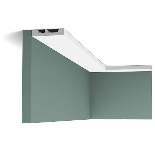 ORAC DECOR - SX157 Plinthe Orac Decor - 6,5x1,3x200cm (h x p x L) - plinthe décorative polymère Carton complet , RAL9003 - large
