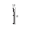 ORAC DECOR - SX206 CONTOUR Plinthe Orac Decor - 18 x 1,8 x 200cm (h x p x L) - plinthe décorative polymère Pack 2 pièces - vignette
