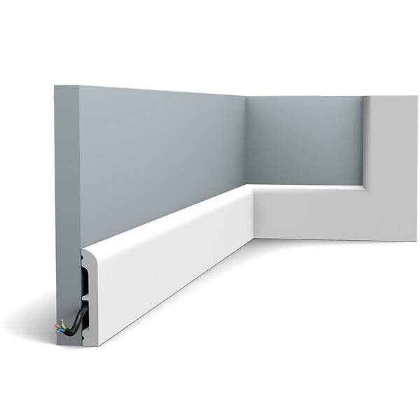ORAC DECOR - SX183 CASCADE Plinthe Orac Decor 7,5x1,3x200cm (h x p x L) - plinthe décorative polymère Carton 8 pièces , A peindre - large