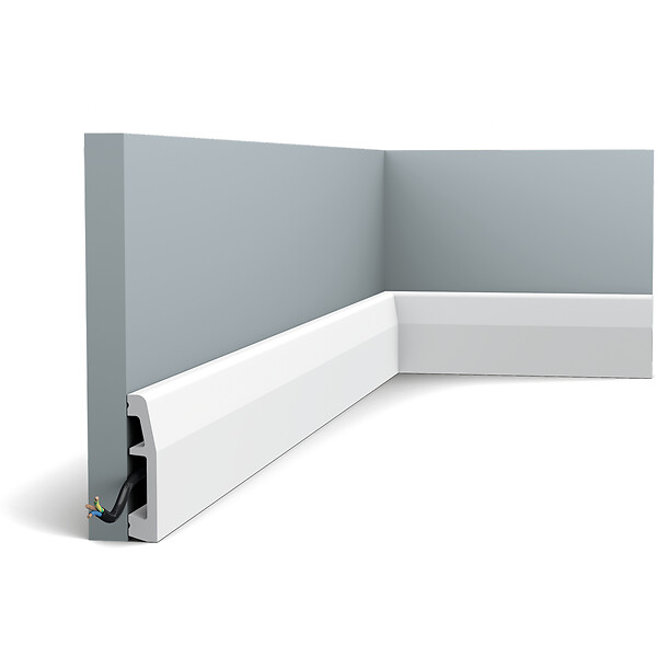 ORAC DECOR - SX125 Plinthe Orac Decor - 7x1,5x200cm (h x p x L) - plinthe décorative polymère Pack 2 pièces - large