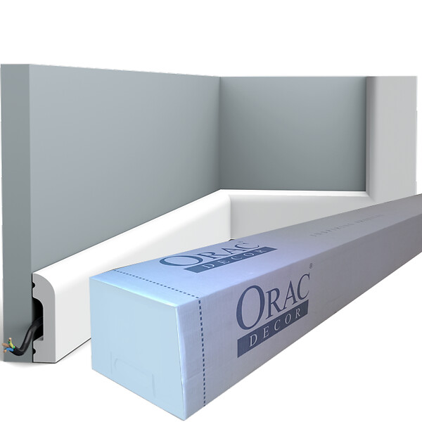 ORAC DECOR - SX182 CASCADE Moulure multifonctionnelle Orac Decor Axxent - 5x1,3cm (h x p) plinthe décorative Carton 8 pièces - large