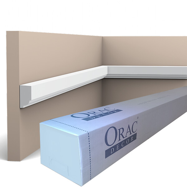 ORAC DECOR - P9050 Cimaise murale Orac Decor - 2,5x1,5x200cm (h x p x L) - moulure décorative polyuréthane Carton 8 pièces - large