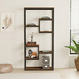 CONCEPT USINE - Étagère haute style industriel noyer et noir - 182 cm LOPA - vignette