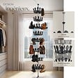 TECTAKE - Carrousel à chaussures 26,5x100-300cm avec tige télescopique max. 48 paires noir - vignette