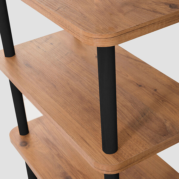 CONCEPT USINE - Étagère design basse noir et bois 180 cm SOFIE $ - large