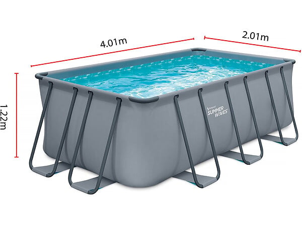 HABITAT ET JARDIN - Piscine tubulaire "Ludo 2" - 4,01 x 2,01 x 1,22 m - Filtration 2,3 m3/h - large