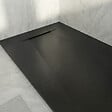 CERAMIA - Ceramia PixL 120x80 cm receveur de douche rectangulaire à poser en résine composite avec surface effet pierre, noir (CERAPX12080B) - vignette