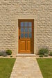GD MENUISERIES - Porte d'entrée Bois Vitrée Alena, H215 x L90 cm Côte Tableau p.Droit (Poignée, Barillet ref N158RPL -IN158RCI) - vignette