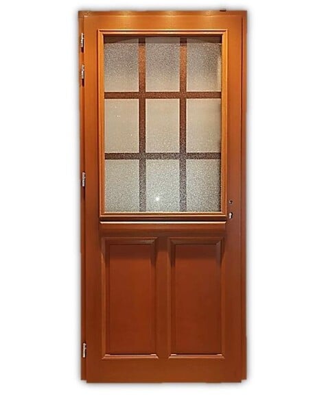 GD MENUISERIES - Porte d'entrée Bois Vitrée Alena, H215 x L90 cm Côte Tableau p.Droit (Poignée, Barillet ref N158RPL -IN158RCI) - large