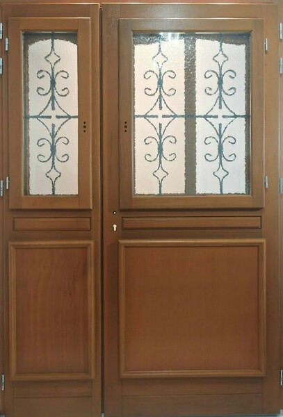 GD MENUISERIES - Porte d'entrée Bois Tiercée Vauban H215xL140 cm Côte Tableau p.Gauche (Poignée, Barillet ref IN158RPL2 - IN303NEW) - large
