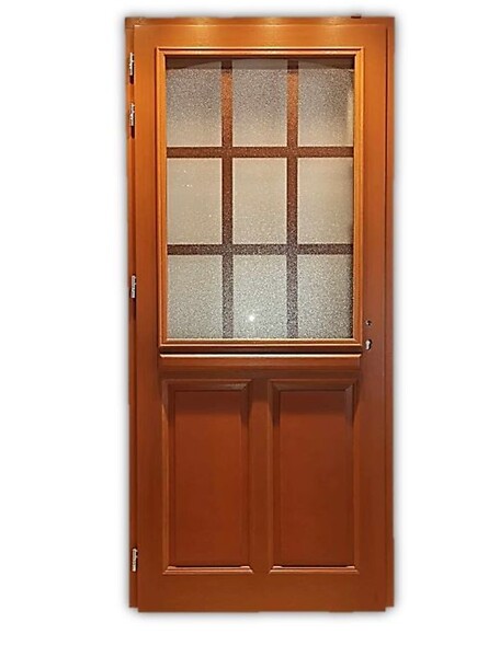 GD MENUISERIES - Porte d'entrée Bois Vitrée Alena, H215 x L80 cm Côte Tableau p.Droit (Poignée, Barillet ref 010723NO) - large