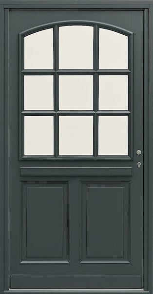 GD MENUISERIES - Porte d'entrée Bois Vitrée Alexa Gris Anthr., H215 x L80 cm Côte Tableau p.Gauche - large
