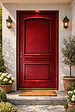 GD MENUISERIES - Porte d'entrée Bois Pleine Carene Rouge pourpre, H215 x L90 cm Côte Tableau, p.Droit - vignette