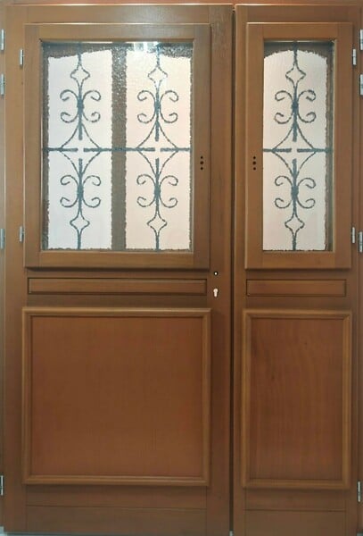 GD MENUISERIES - Porte d'entrée Bois Tiercée Vauban H215xL140 cm Côte Tableau, p.Droit (Poignée, Barillet ref 010403RFP) - large