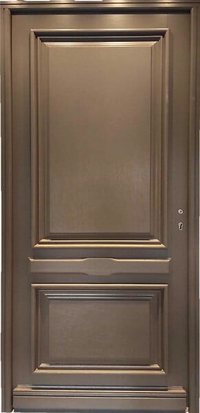 GD MENUISERIES - Porte d'entrée Bois Pleine Cassy Gris Quartz, H215 x L90 cm Côte Tableau p. Gauche - large