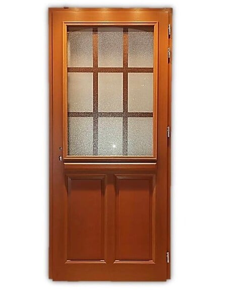 GD MENUISERIES - Porte d'entrée Bois Vitrée Alena, H215 x L90 cm Côte Tableau p.Gauche (Poignée, Barillet ref N158RPL -IN158RCI) - large