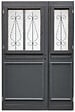 GD MENUISERIES - Porte d'entrée Bois Tiercée Mathilde Gris Anthr, H215xL140 cm Côte Tableau p.Droit - vignette
