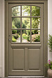 GD MENUISERIES - Porte d'entrée Bois Vitrée Ady, Vert Gris Olive, H215 x L90 cm Côte Tableau, p.Droit (Poignée, Barillet ref010723NO) - vignette