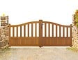 GD MENUISERIES - Portail En Bois Ajouree L3m x H1,10/1,30 (sans quincaillerie) - vignette