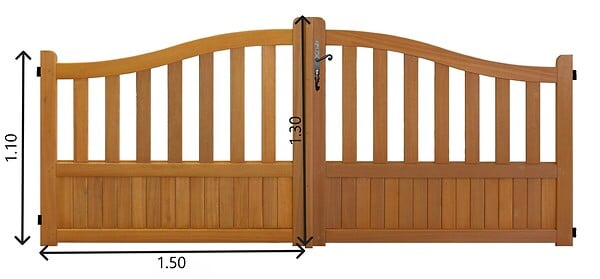 GD MENUISERIES - Portail En Bois Ajouree L3m x H1,10/1,30 (sans quincaillerie) - large
