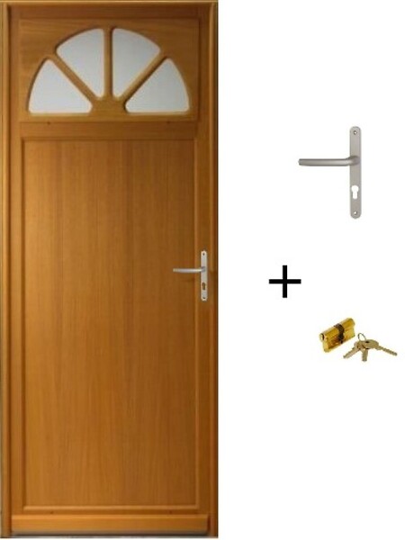 GD MENUISERIES - Porte De Service Bois Vitrée Pixos, H215 x L90 Côte Tableau, p.Gauche (Poignée, Barillet ref 01245F924) - large