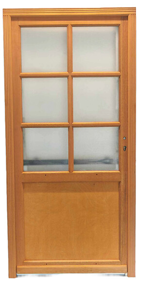GD MENUISERIES - Porte De Service Bois Vitrée Naxos, H200 x L80 cm Côte Tableau p. Gauche - large