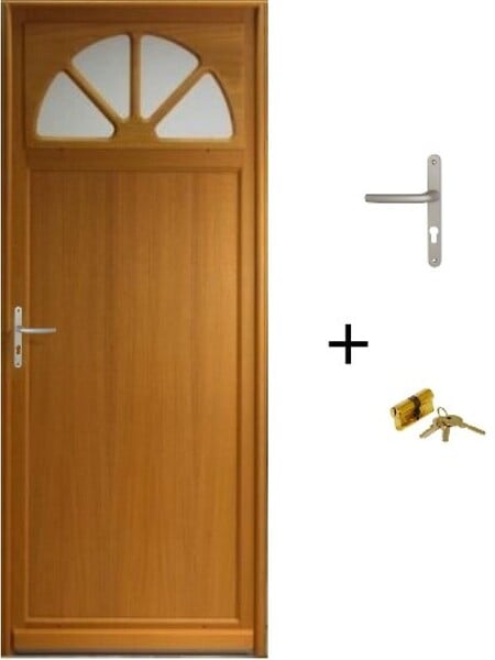 GD MENUISERIES - Porte De Service Bois Vitrée Pixos, H215 x L90 Côte Tableau, p.Droit (Poignée, Barillet ref 01245F924) - large