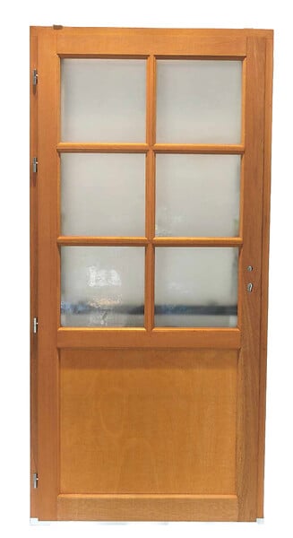 GD MENUISERIES - Porte De Service Bois Vitrée Naxos, H200 x L80 Côte Tableau, p.Droit (Poignée, Barillet ref 01245F924) - large