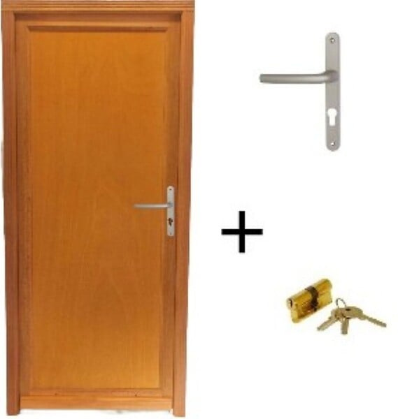 GD MENUISERIES - Porte De Service Bois pleine Armagos, H200 x L80 Côte Tableau, p.Gauche (Poignée, Barillet ref 01245F924) - large