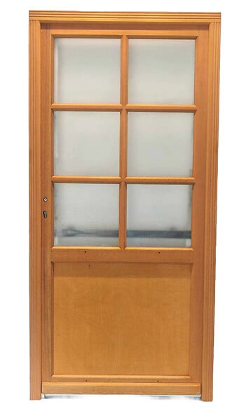 GD MENUISERIES - Porte De Service Bois Vitrée Naxos, H200 x L90 cm Côte Tableau p.Droit - large