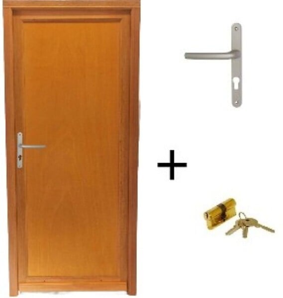 GD MENUISERIES - Porte De Service Bois pleine Armagos, H200 x L90 Côte Tableau, p.Droit (Poignée, Barillet ref 01245F924) - large