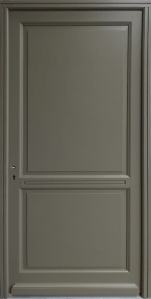 GD MENUISERIES - Porte d'entrée Bois Pleine Elixir Vert Gris Olive, H215 x L90 cm Côte Tableau p.Droit (Poignée, Barillet ref N158RPL -IN158RCI) - large