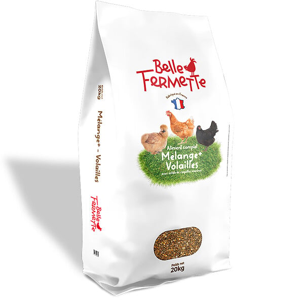 BELLE FERMETTE - Mélange Plus pour Volailles + coquilles d'huitres 20 kg - Belle Fermette - large