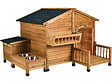 HABITAT ET JARDIN - Niche pour chien en bois avec mangeoire et boite de rangement "Rusty" - 151 x 138 x 100 cm - Marron - vignette