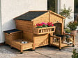 HABITAT ET JARDIN - Niche pour chien en bois avec mangeoire et boite de rangement "Rusty" - 151 x 138 x 100 cm - Marron - vignette