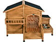 HABITAT ET JARDIN - Niche pour chien en bois avec mangeoire et boite de rangement "Rusty" - 151 x 138 x 100 cm - Marron - vignette