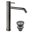 FERRO - CIRICULUS XL Robinet mitigeur haut gris brossé + bonde - vignette