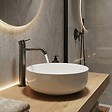 FERRO - CIRICULUS XL Robinet mitigeur haut gris brossé + bonde - vignette
