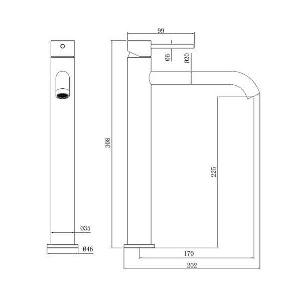 SWISS AQUA TECHNOLOGIES - Swiss Aqua Technologies Aurum mitigeur lavabo haut 30,8 cm en acier inoxydable, à levier, sans vidage, or rose brossé (SATBAUR285BRG) - large
