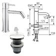 FERRO - CIRICULUS Robinet mitigeur chrome brillant + bonde - vignette