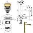 FERRO - CIRICULUS XL Robinet mitigeur haut Or brossé + bonde - vignette